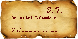 Derecskei Talamér névjegykártya